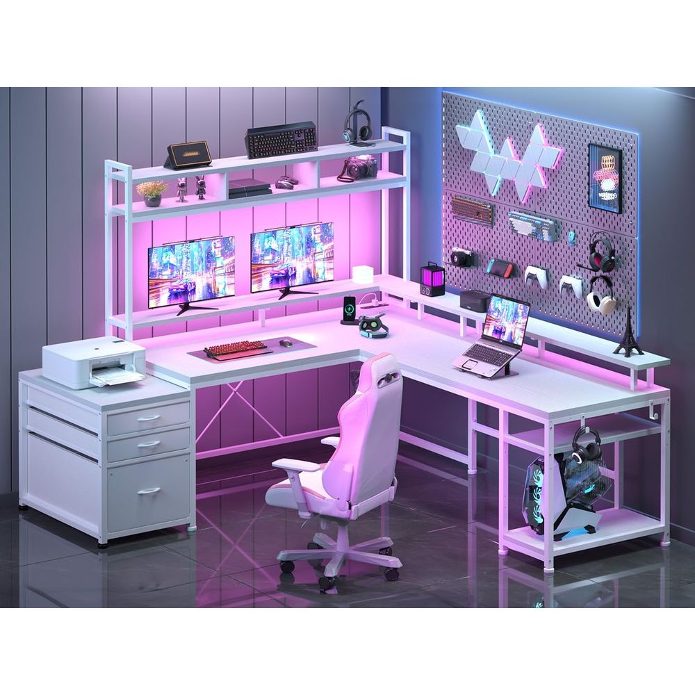 Desk Setup No Monitor - Scrivania a L da 104 Pollici