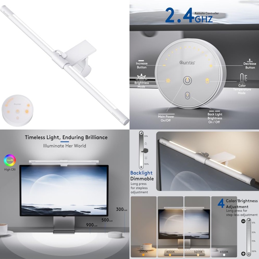 Desk Setup No Monitor - Barra Luminosa per Monitor con Telecomando,