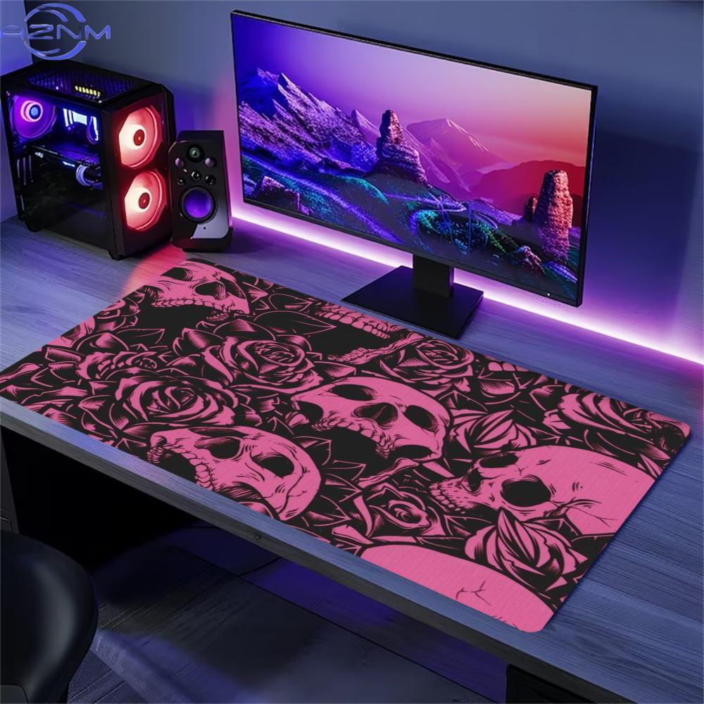 Desk Setup With Laptop - Tappetino da Scrivania Esteso con Teschio