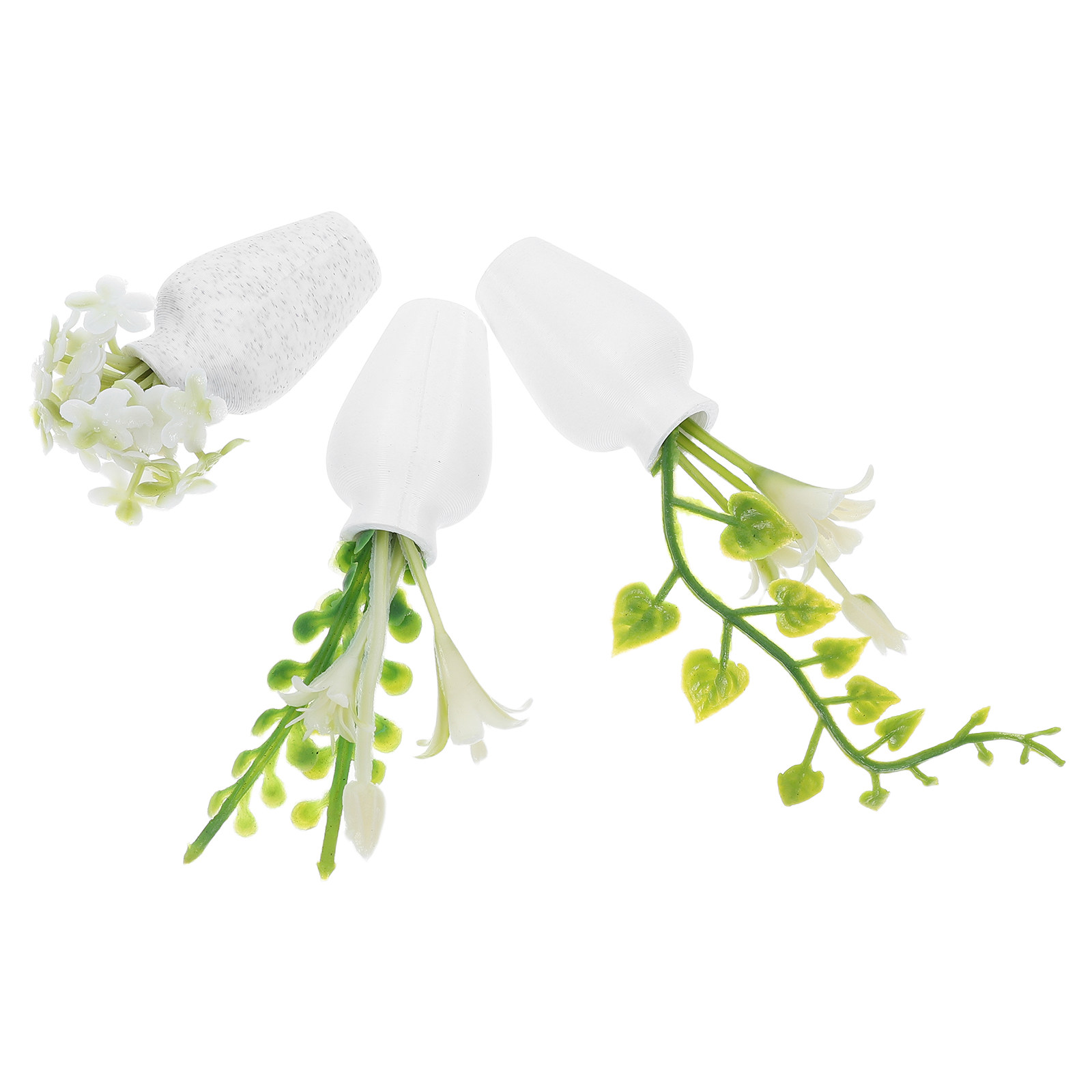 Plant Pot Small Desk - 3 Pezzi di Piante Artificiali in