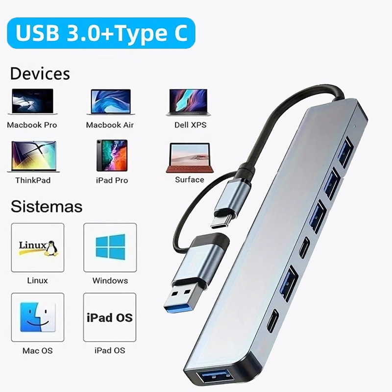 Desk Setup Usb Hub - Hub USB 3.0 2 in 1