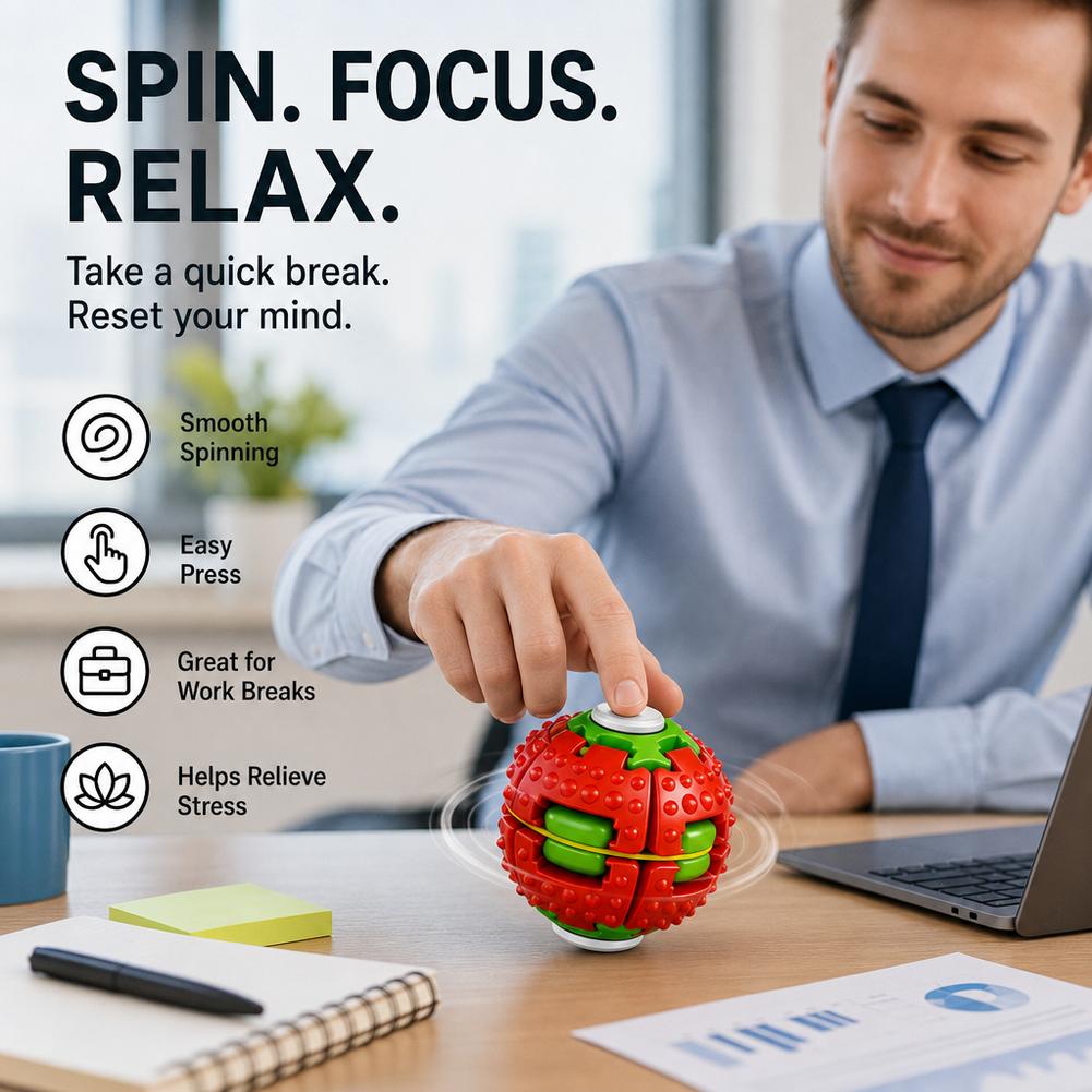 Desk Setup Gear - Giocattolo Antistress Portatile con Sfera Girevole,
