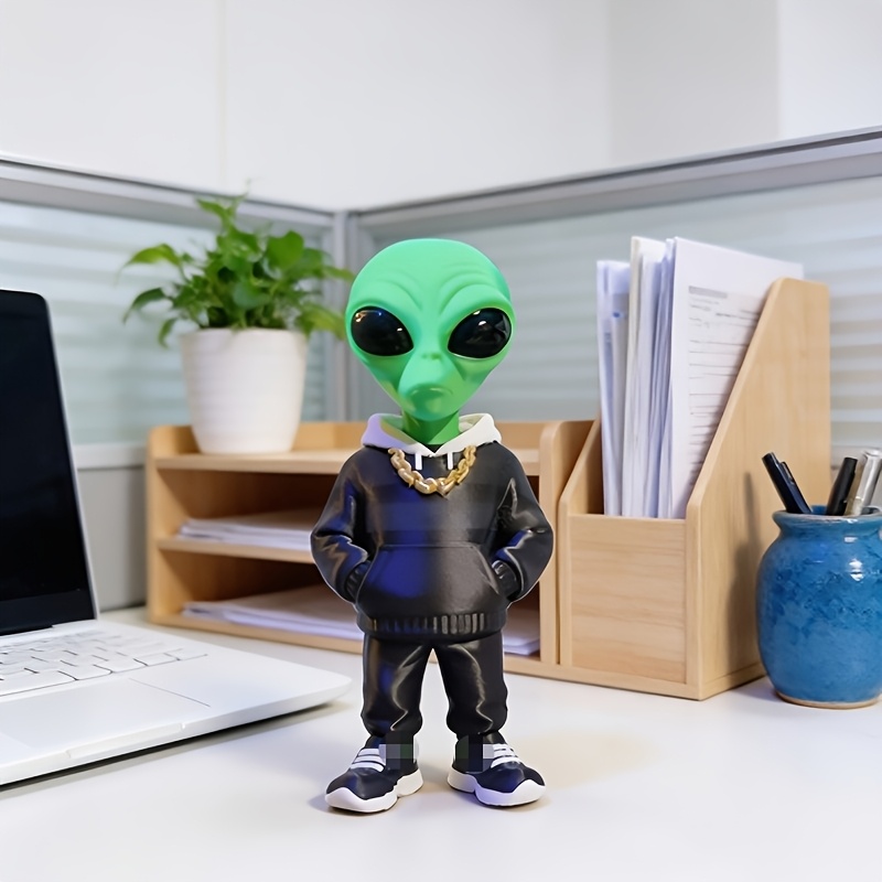 Desk Setup Design - 1 Pezzo Figura di Alieno Verde