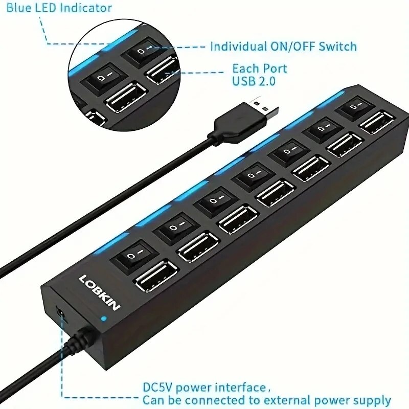 Espansore adattatore USB HUB 2 - Desk Setup Usb Hub recensione e prezzo