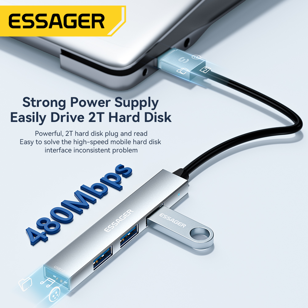 Essager 4 in 1 USB C Cavo Hub  - Desk Setup Usb Hub recensione e prezzo