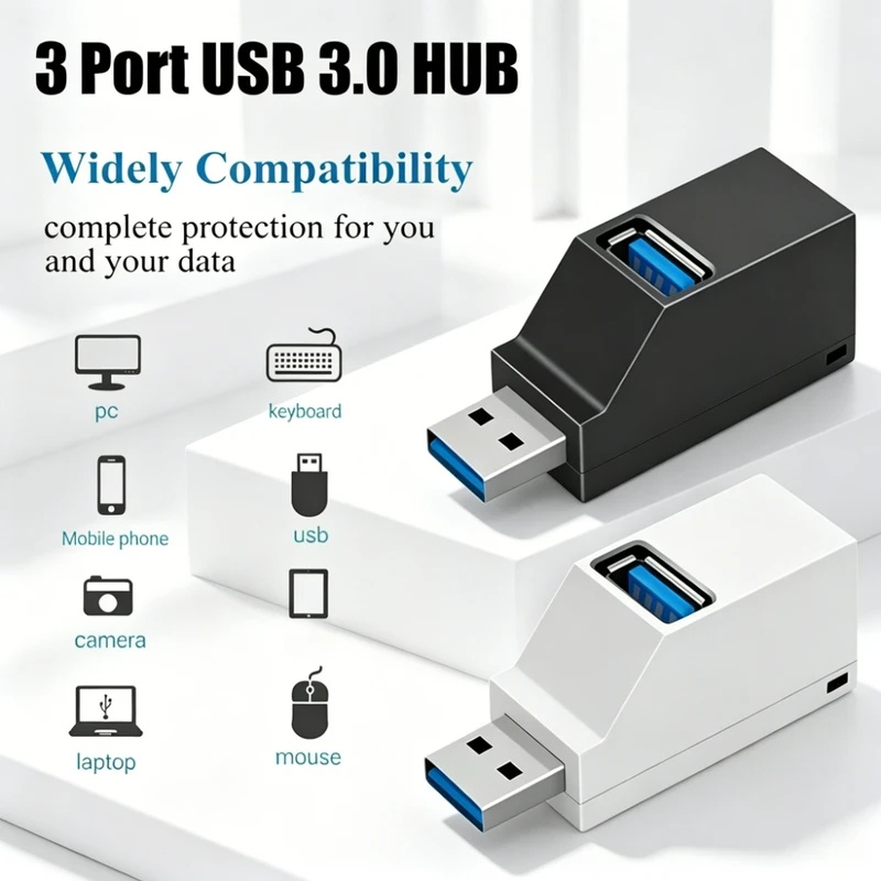 Hub USB 3.0 2.0 Rotante a 3 Po - Desk Setup Usb Hub recensione e prezzo