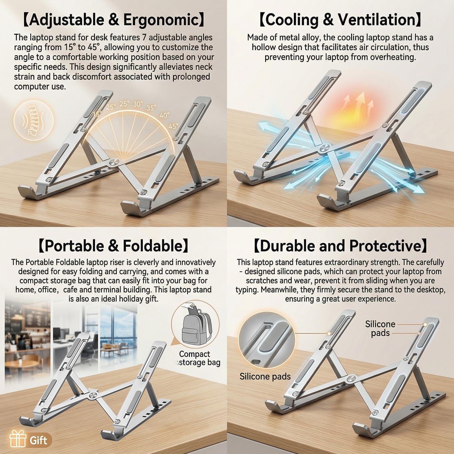 Supporto per Laptop Pieghevole - Desk Setup Macbook recensione e prezzo
