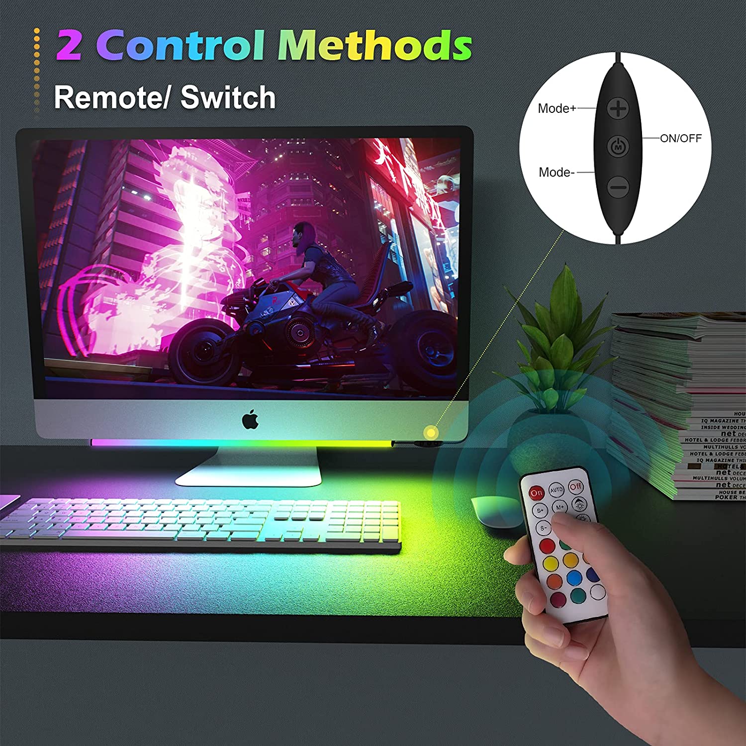 Barra luminosa sotto il monito - Desk Setup No Monitor recensione e prezzo