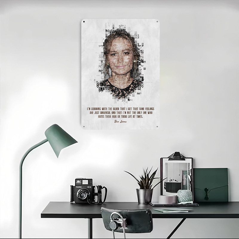 Brie Larson Quote Art Tin Post - Desk Setup Quotes recensione e prezzo